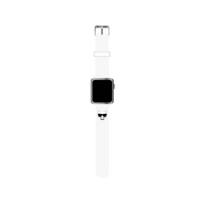 Curea Karl Lagerfeld, Compatibila Cu Apple Watch 42/44/45mm, Colectia Silicone Choupette Heads, Alb